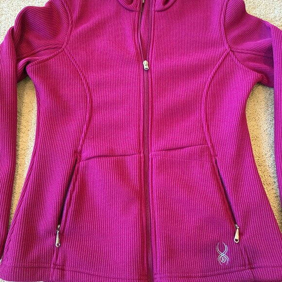 Women's Spyder Core Sweater Zip-up Jacket Fleece-lined Pink - Picture 3 of 10